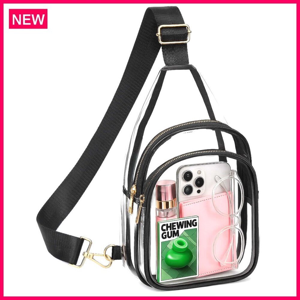 Clear Stadium Approved Sling Bag, Crossbody Purse for Concerts Sports Events